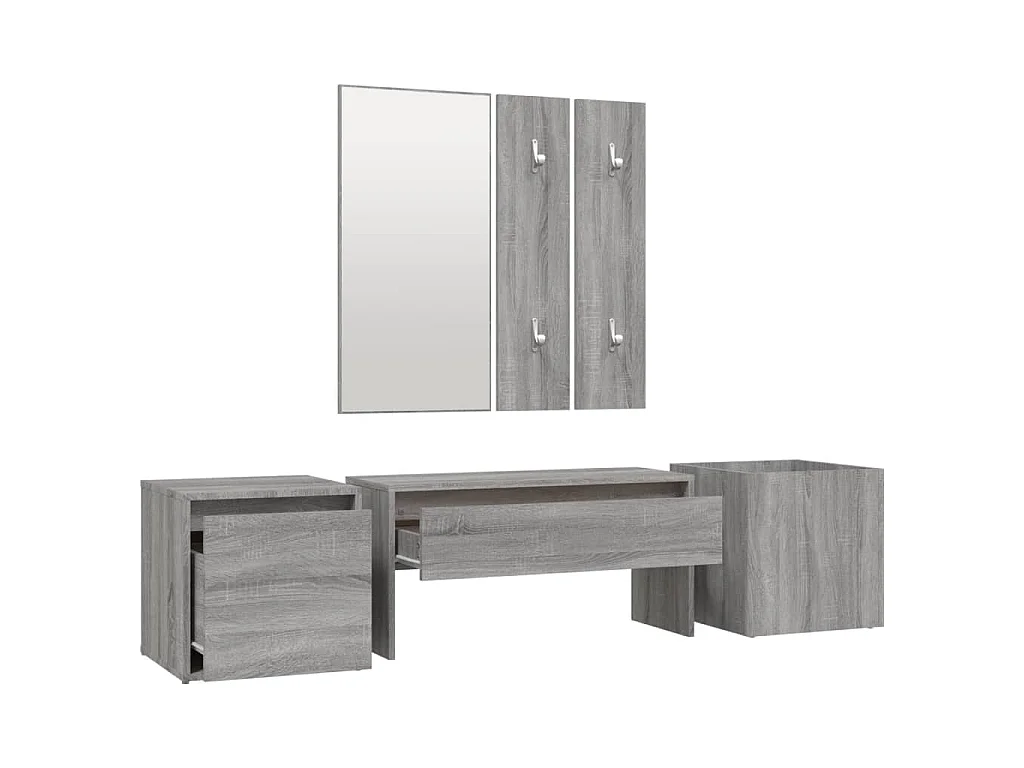 Conjunto móveis de corredor derivados de madeira sonoma cinza