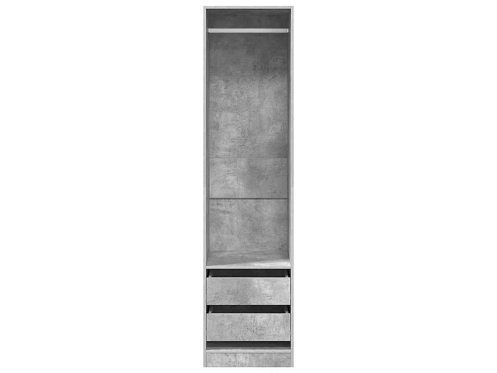 Kleiderschrank Schubladen Betongrau 50x50x200cm Holzwerkstoff