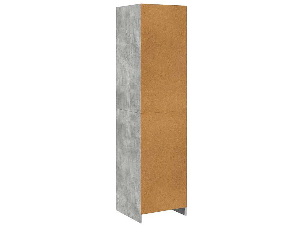 Kledingkast met lades 50x50x200 cm bewerkt hout betongrijs