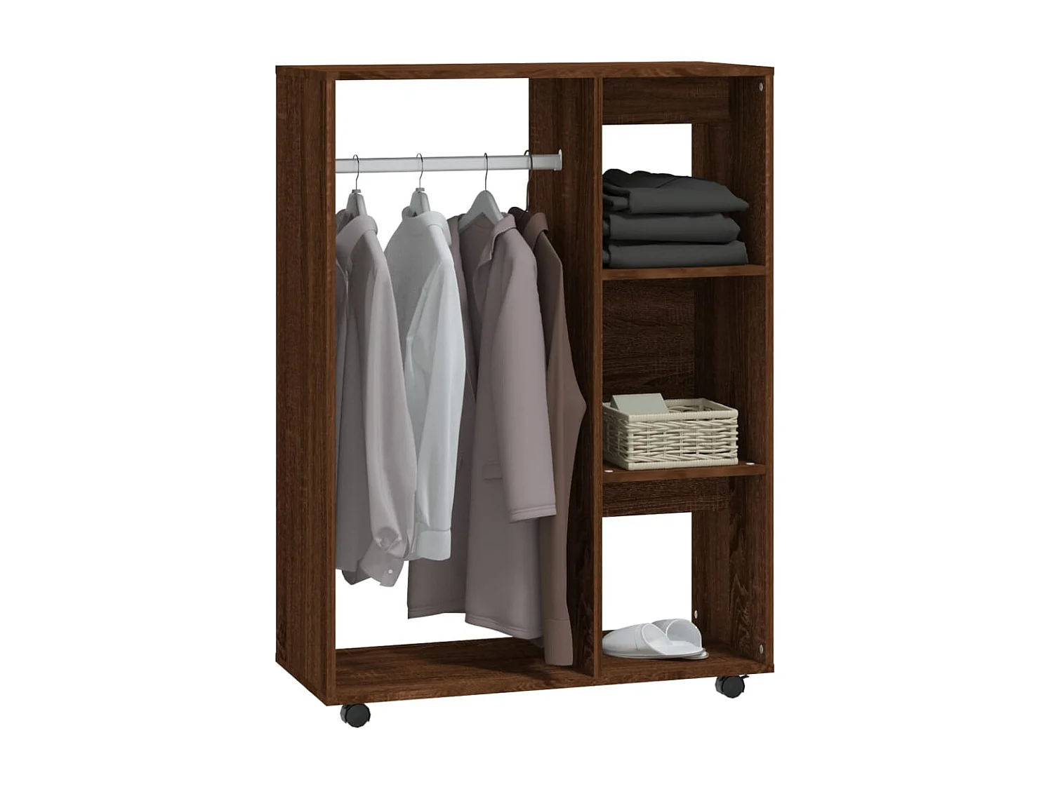 Roupeiro 80x40x110 cm derivados de madeira carvalho castanho