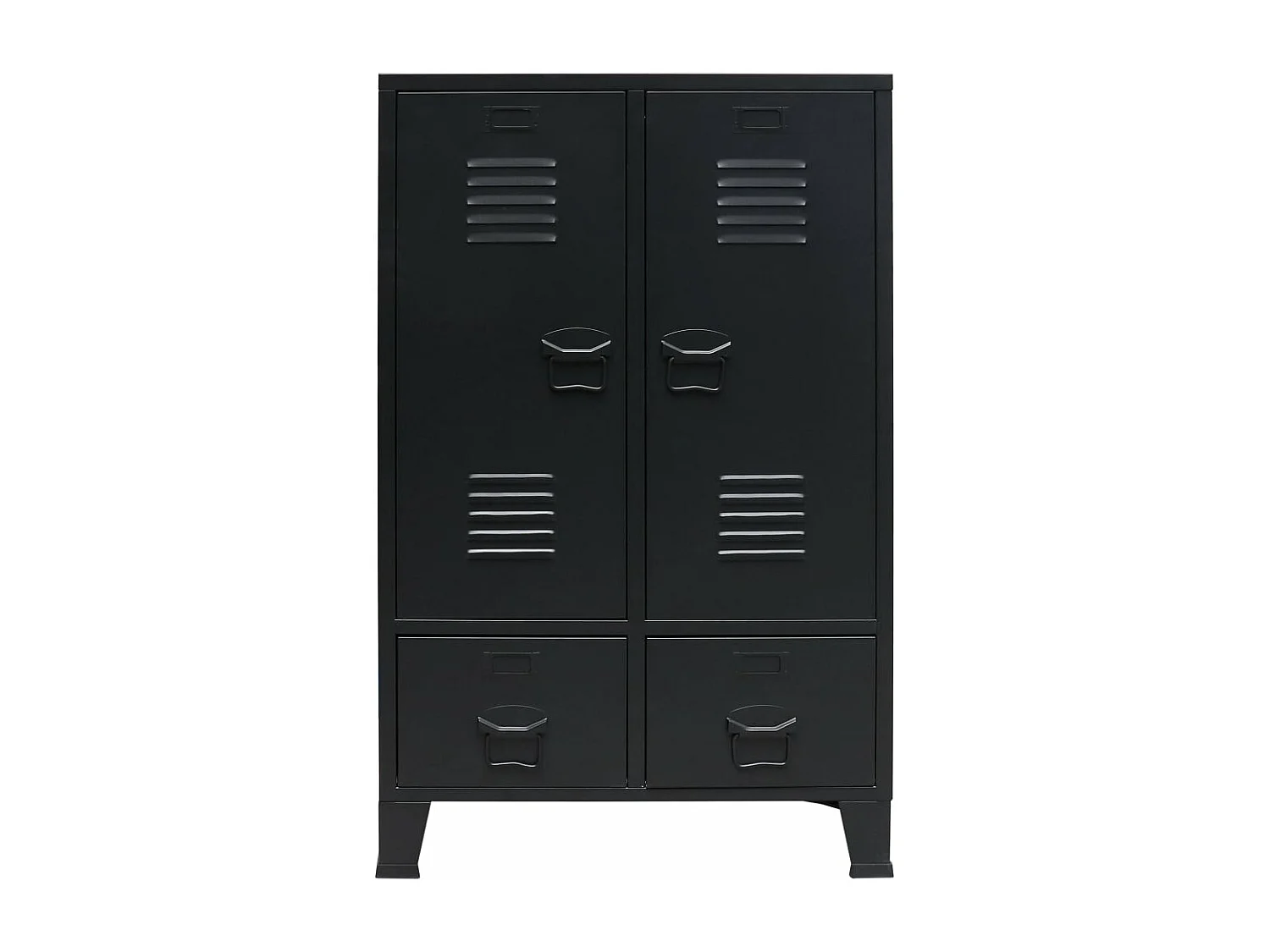 Armadio in Metallo in Stile Industriale 67x35x107 cm Nero