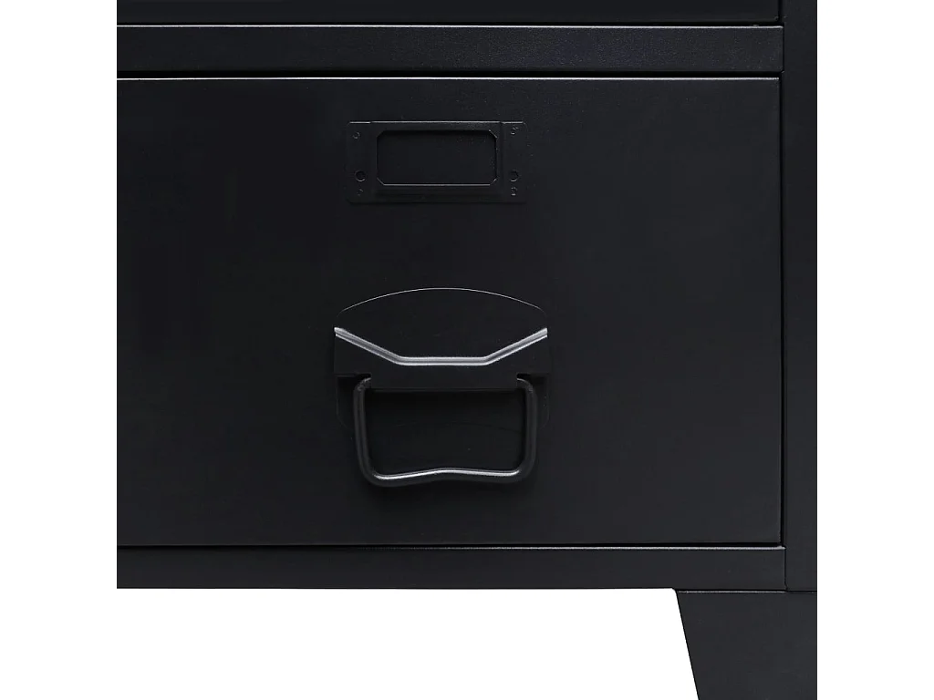 Armadio in Metallo in Stile Industriale 67x35x107 cm Nero