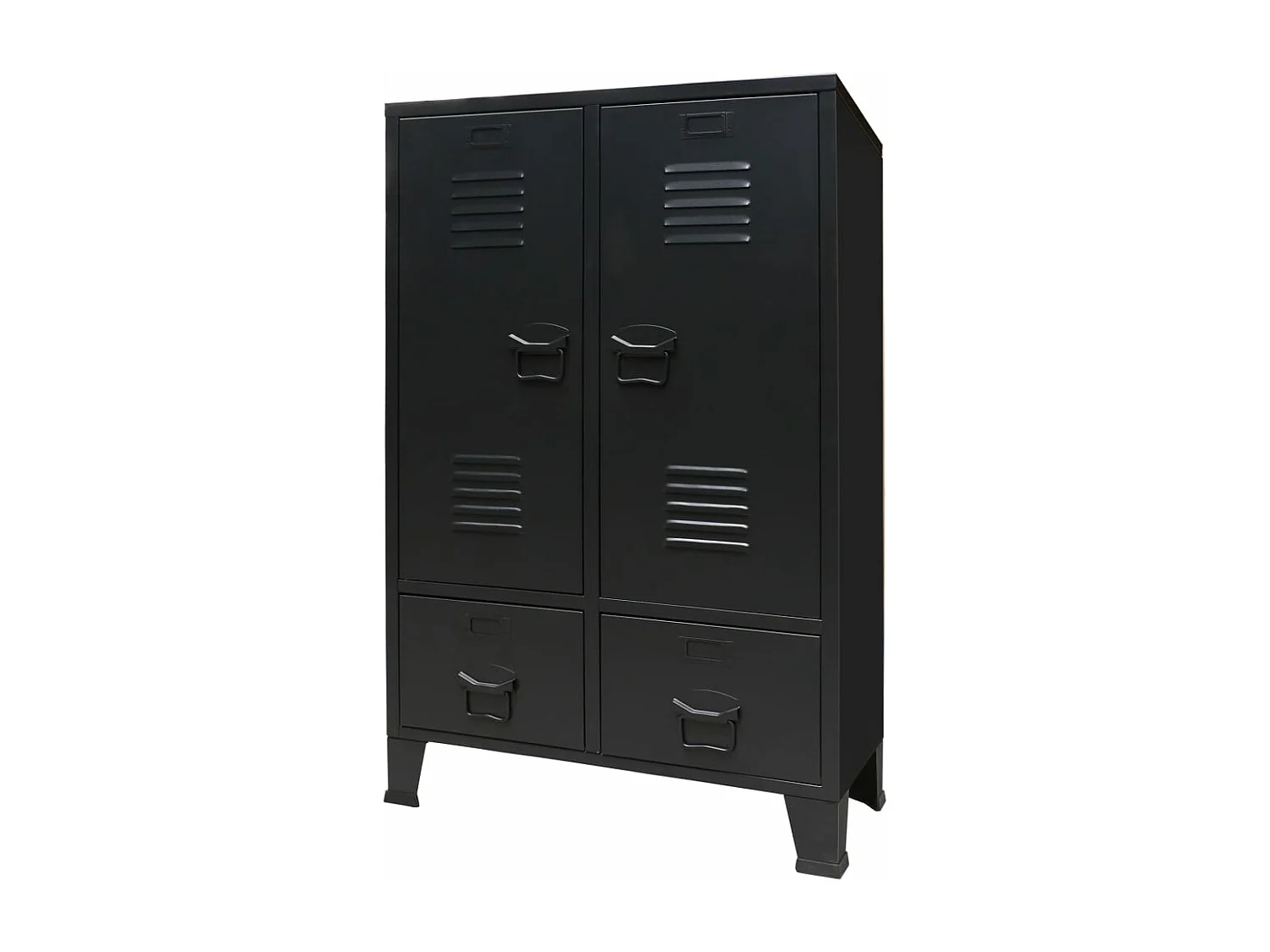 Kleiderschrank Metall Industrie-Stil 67 x 35 x 107 cm Schwarz