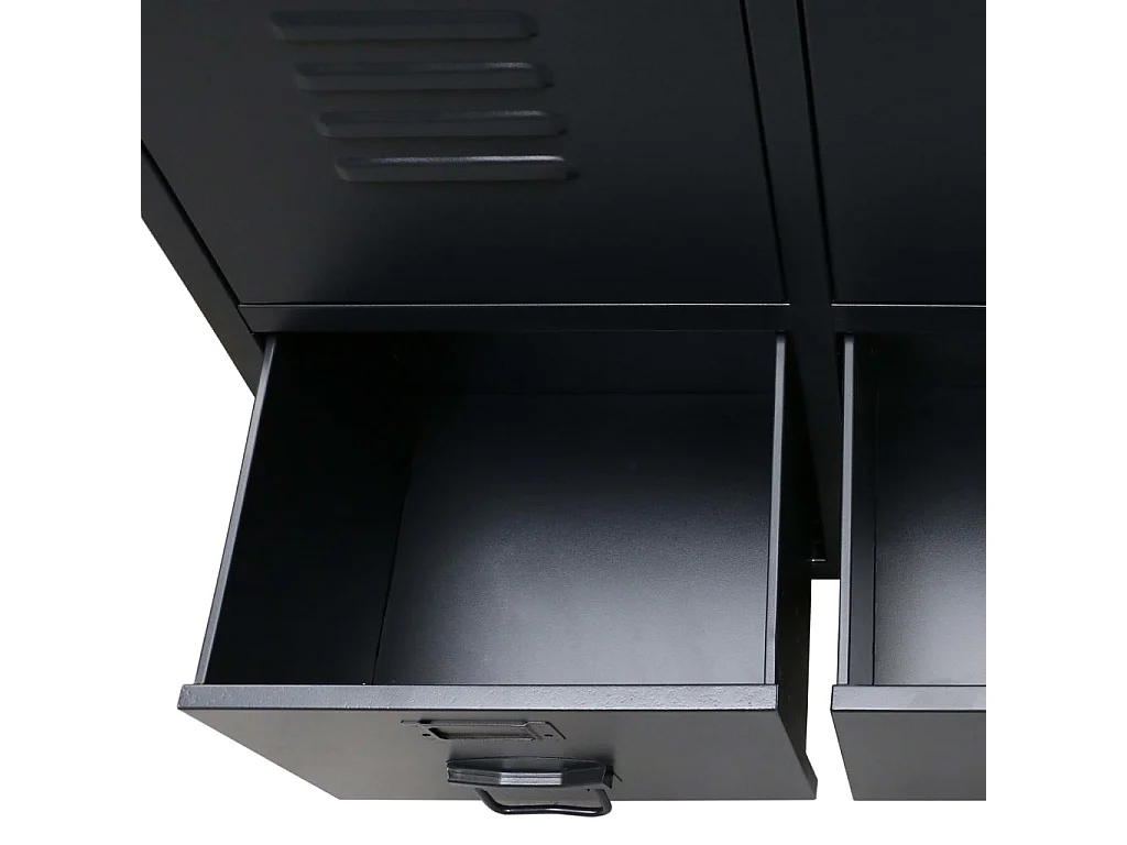 Kleiderschrank Metall Industrie-Stil 67 x 35 x 107 cm Schwarz