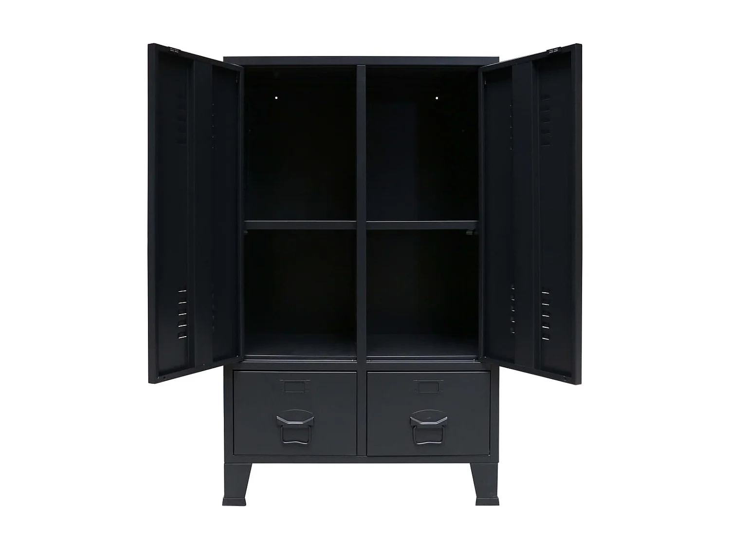 Kledingkast industriële stijl 67x35x107 cm metaal zwart