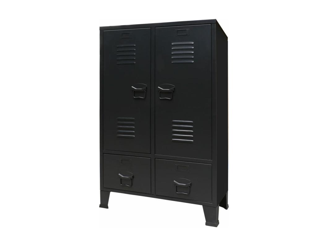 Armario metálico de estilo industrial 67x35x107 cm negro