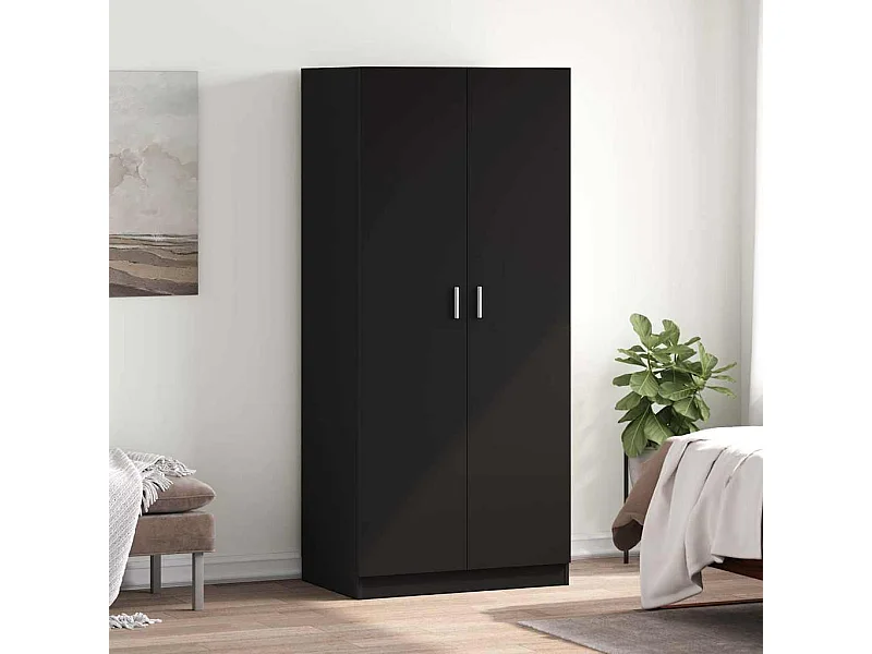 Kleiderschrank Schwarz 80x52x180 cm Holzwerkstoff