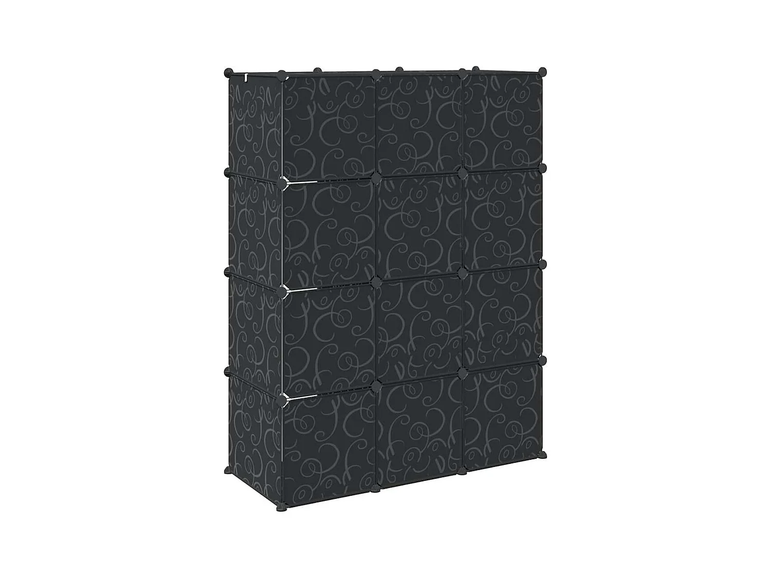 Armadio Modulare con 9 Scomparti 109x36,5x143 cm Nero e Bianco