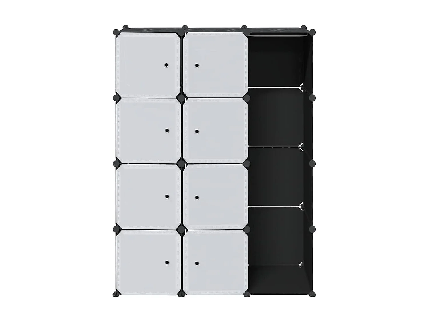 Armário plástico modular 9 gavetas 109x36,5x143 cm preto branco