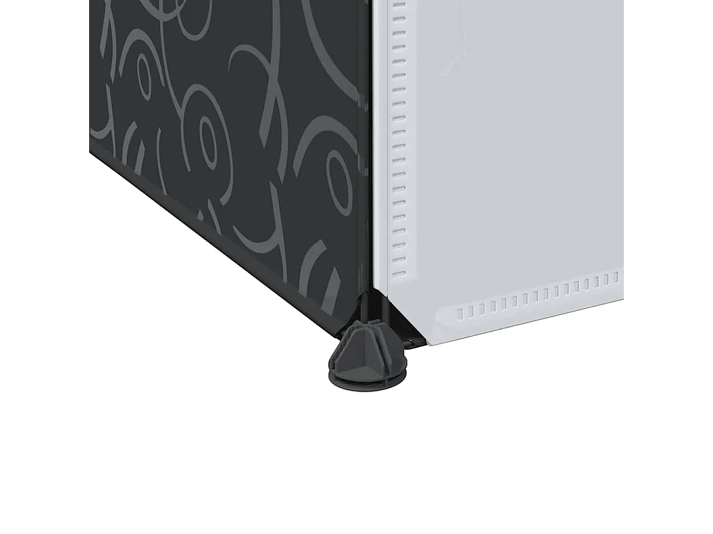Armário plástico modular 9 gavetas 109x36,5x143 cm preto branco