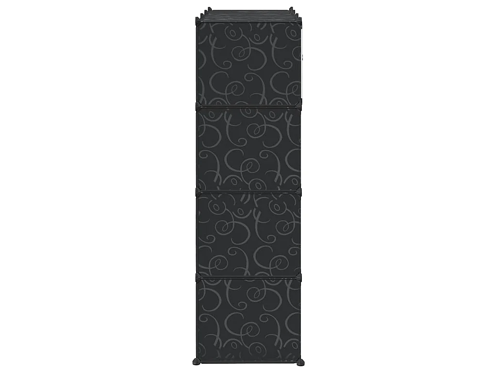 Armoire modulaire 9 compartiments noir et blanc 109x36,5x143 cm