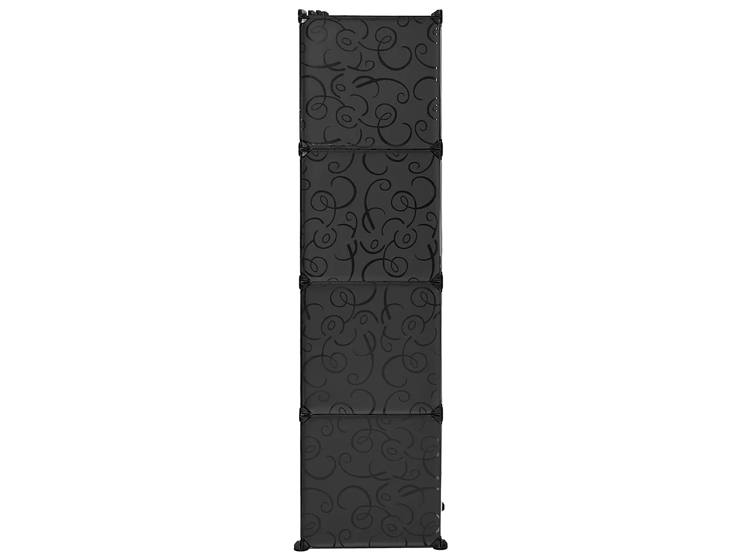 Armário plástico modular 9 gavetas 109x36,5x143 cm preto branco