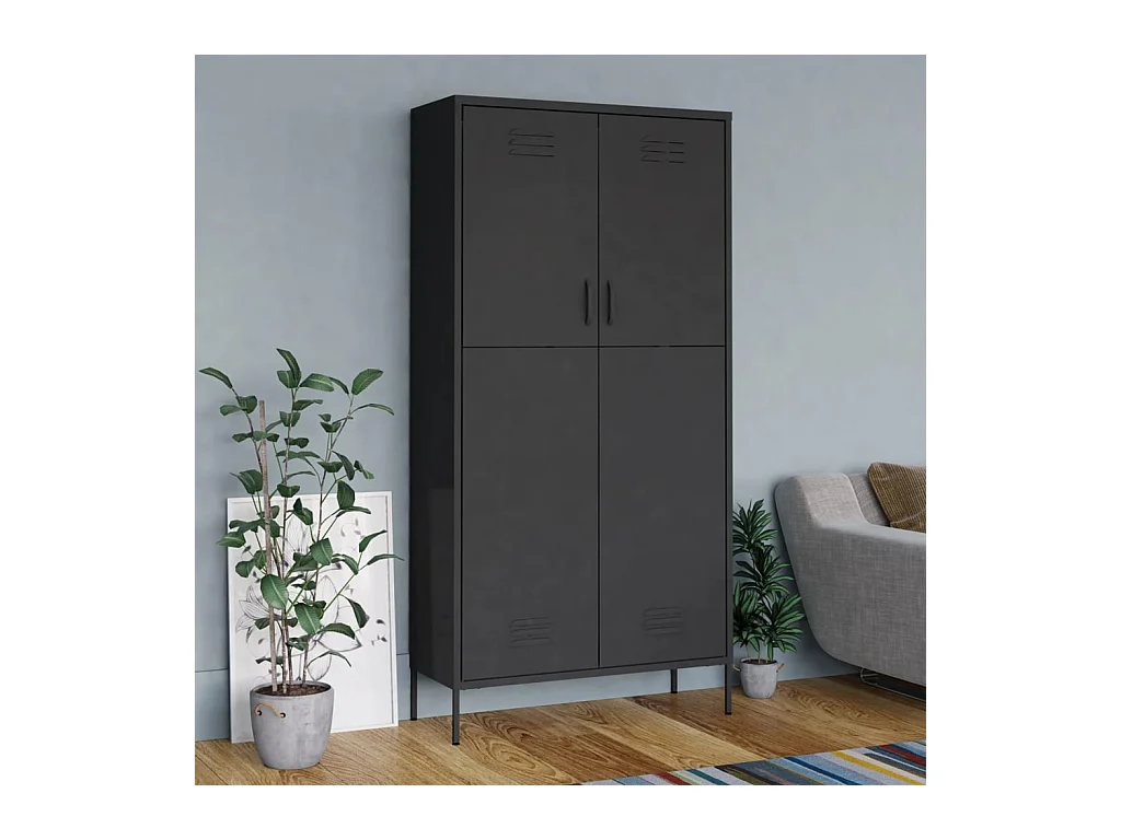 Garde-robe Anthracite 90x50x180 cm Acier