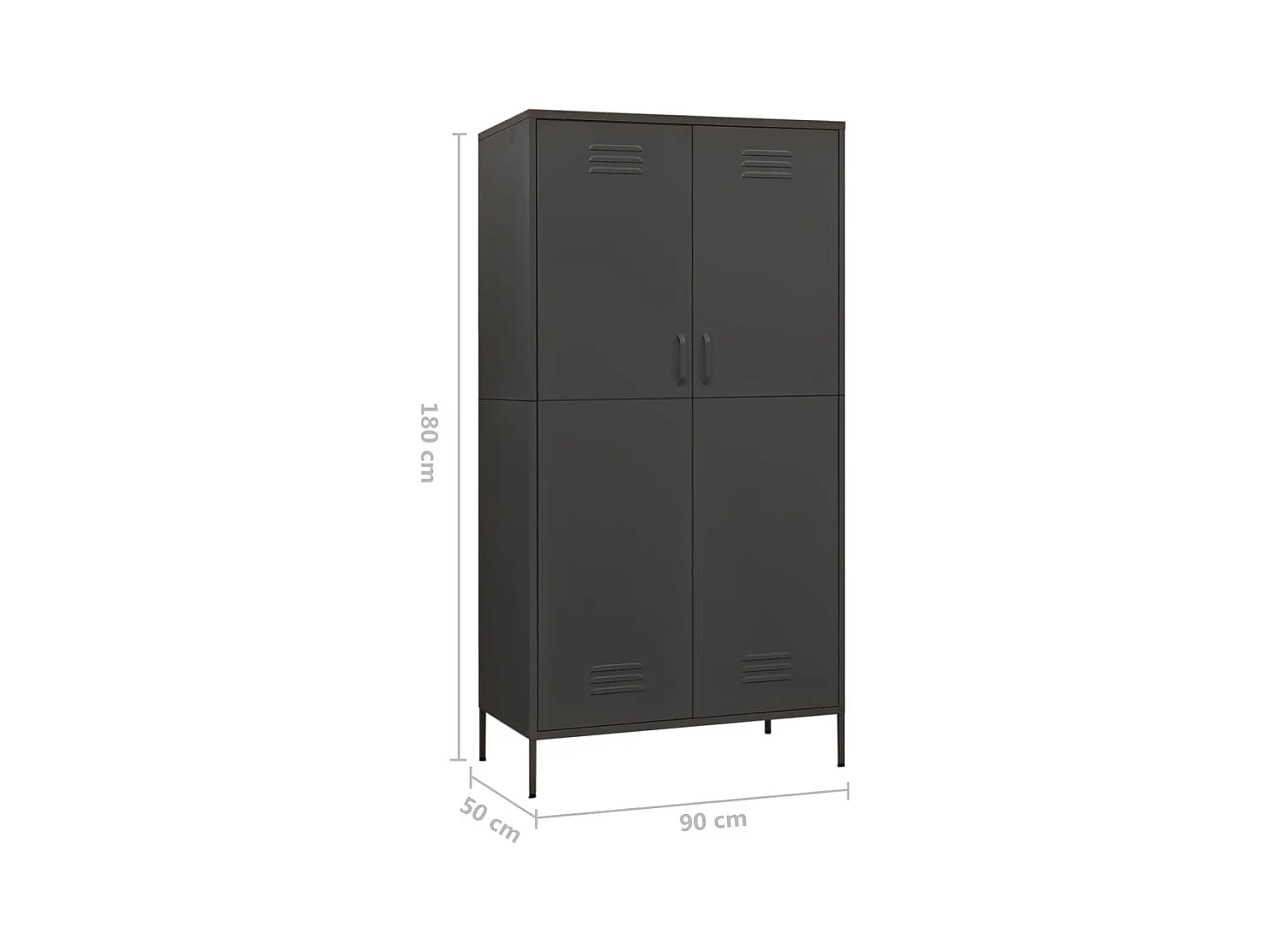 Kledingkast 90x50x180 cm staal antracietkleurig