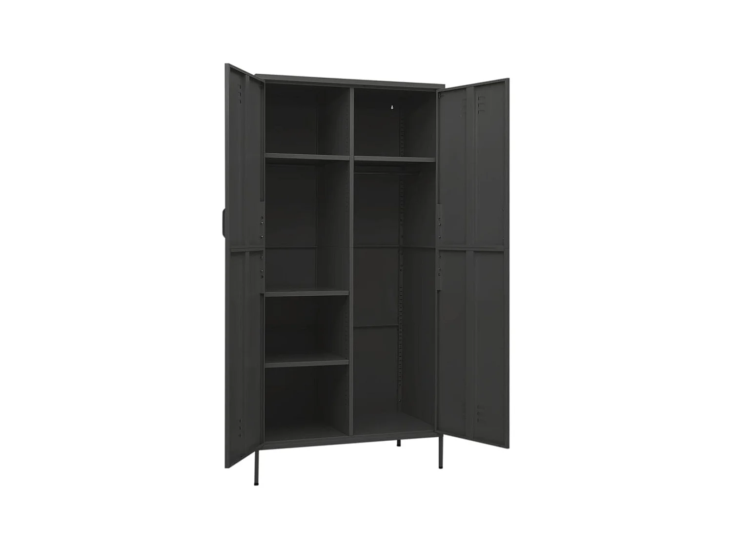 Kledingkast 90x50x180 cm staal antracietkleurig