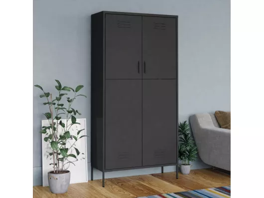 Kauf Unique Kleiderschrank Anthrazit 90x50x180 cm Stahl