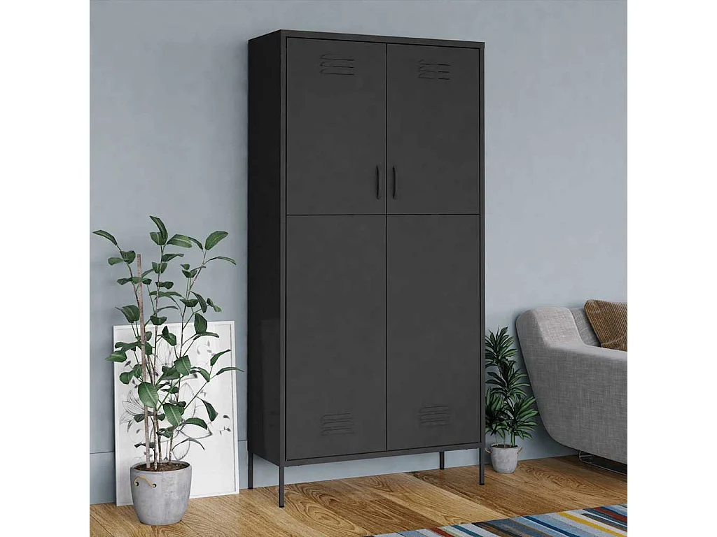 Garde-robe Anthracite 90x50x180 cm Acier