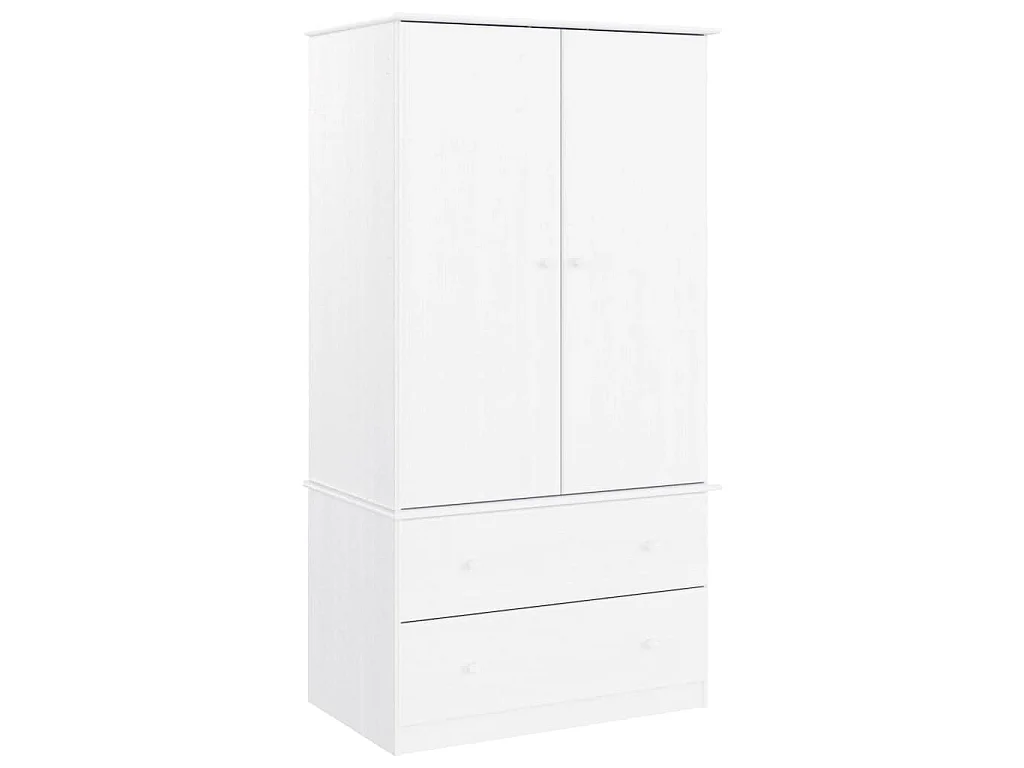 Kledingkast ALTA 90x55x170 cm massief grenenhout wit