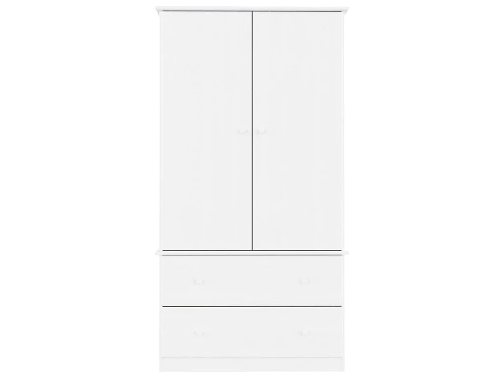 Kledingkast ALTA 90x55x170 cm massief grenenhout wit