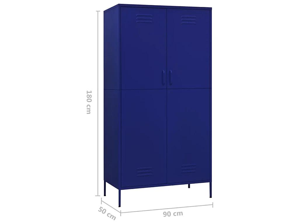 Kledingkast 90x50x180 cm staal marineblauw