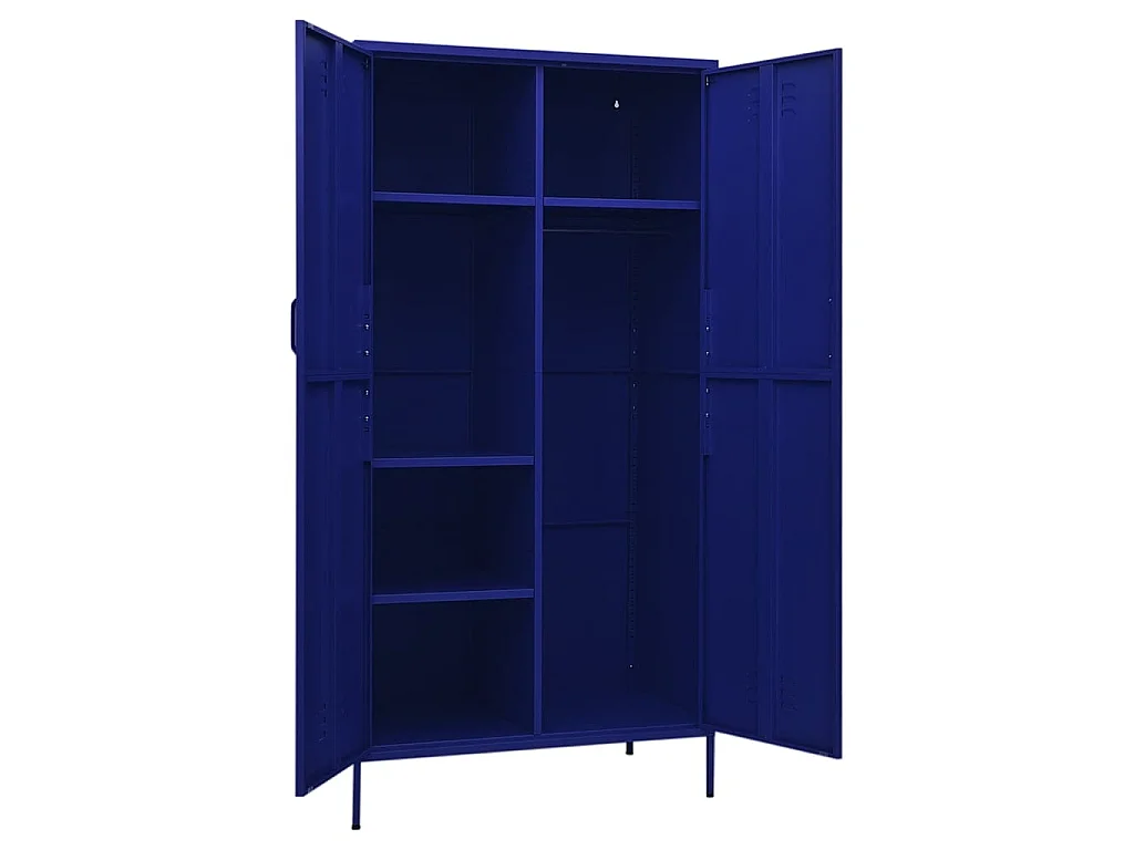Kledingkast 90x50x180 cm staal marineblauw