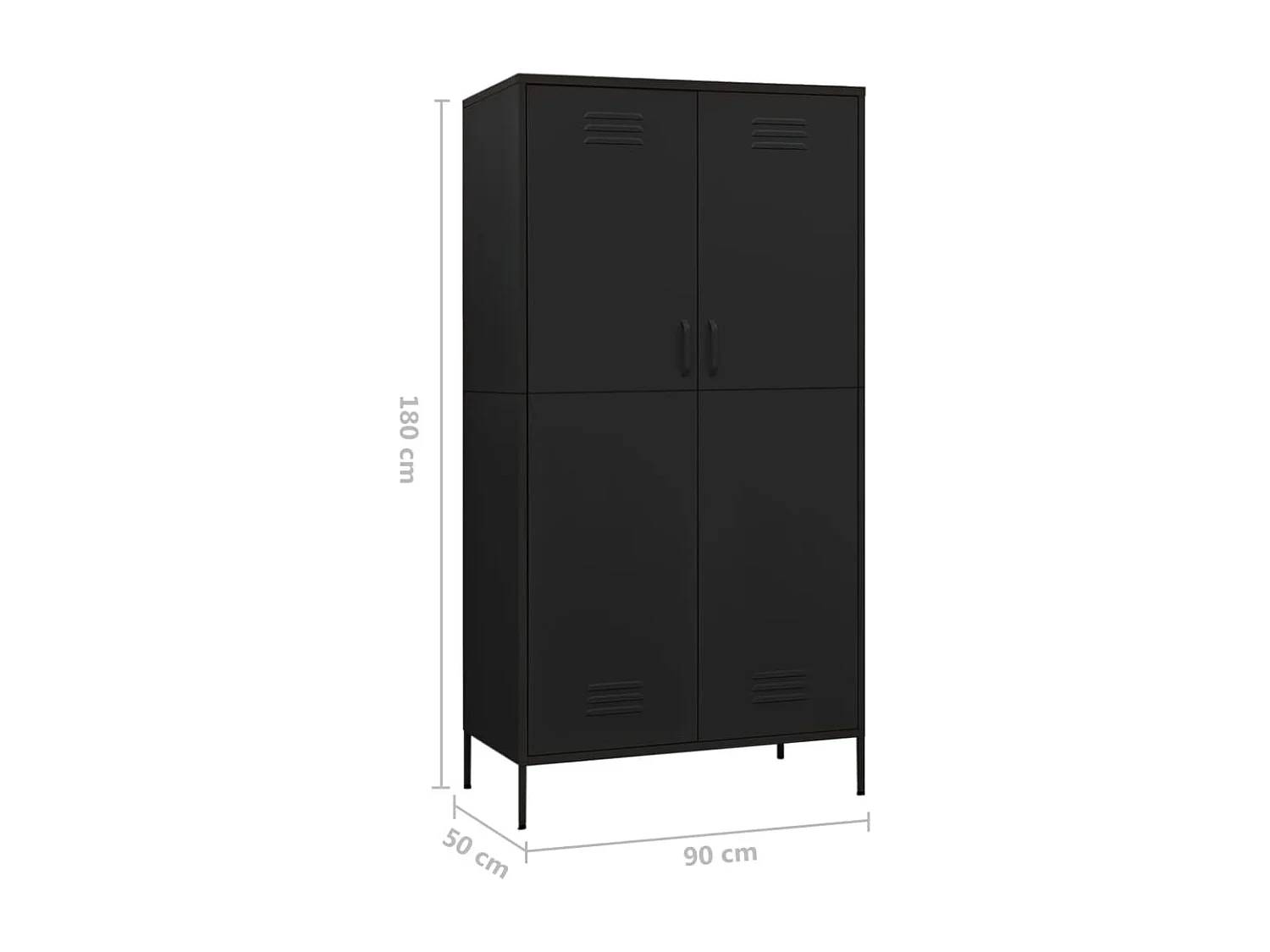 Roupeiro 90x50x180 cm aço preto