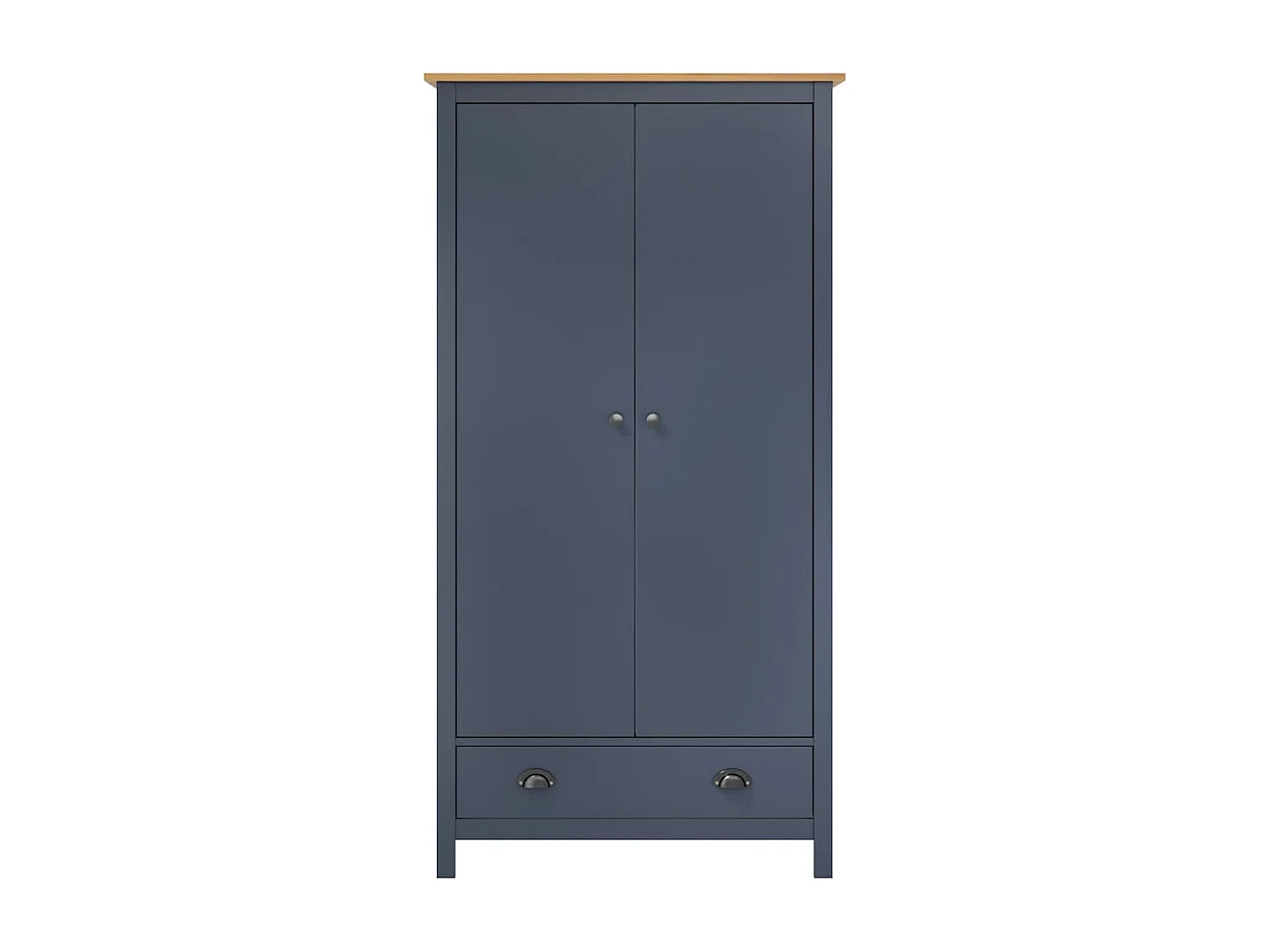 Armadio a 2 Ante Hill Grigio 89x50x170 cm in Legno di Pino