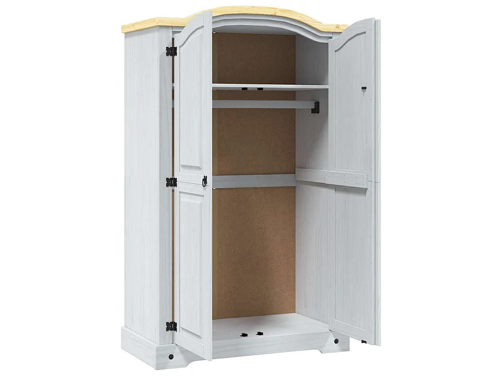 Kledingkast met 2 deuren Mexicaans grenenhout Corona-stijl wit
