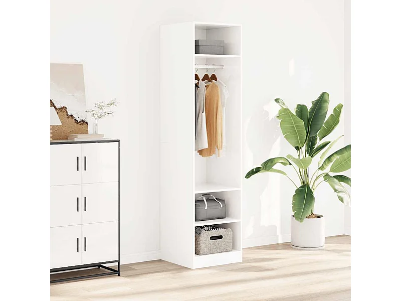 Garde-robe Blanc brillant 50x50x200 cm Bois d’ingénierie