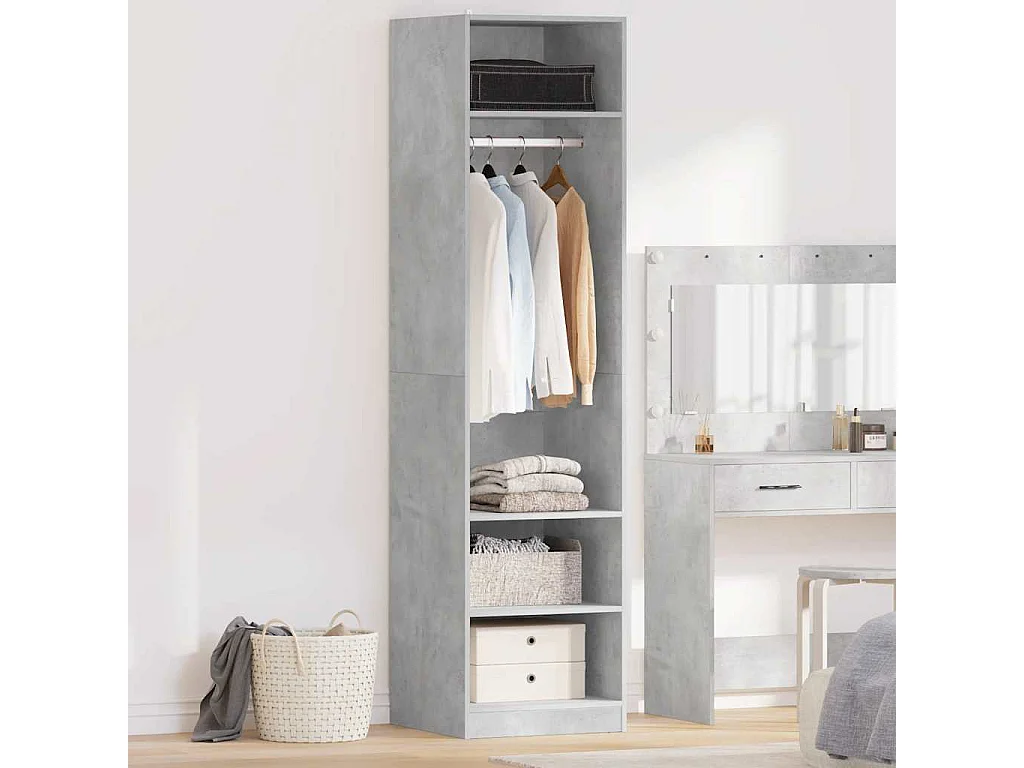 Garde-robe Gris béton 50x50x200 cm Bois d'ingénierie