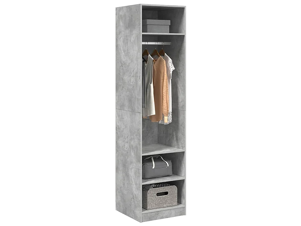 Kleiderschrank Betongrau 50x50x200 cm Holzwerkstoff