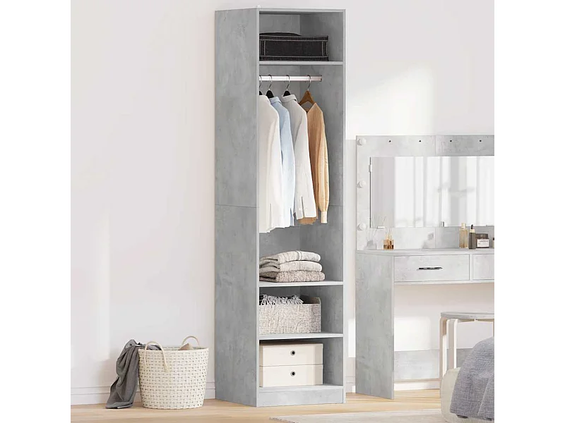 Garde-robe Gris béton 50x50x200 cm Bois d'ingénierie