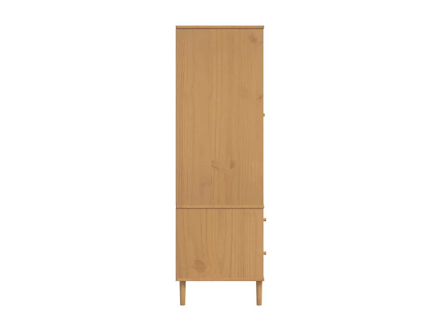 Garde-robe SENJA aspect rotin marron bois massif de pin