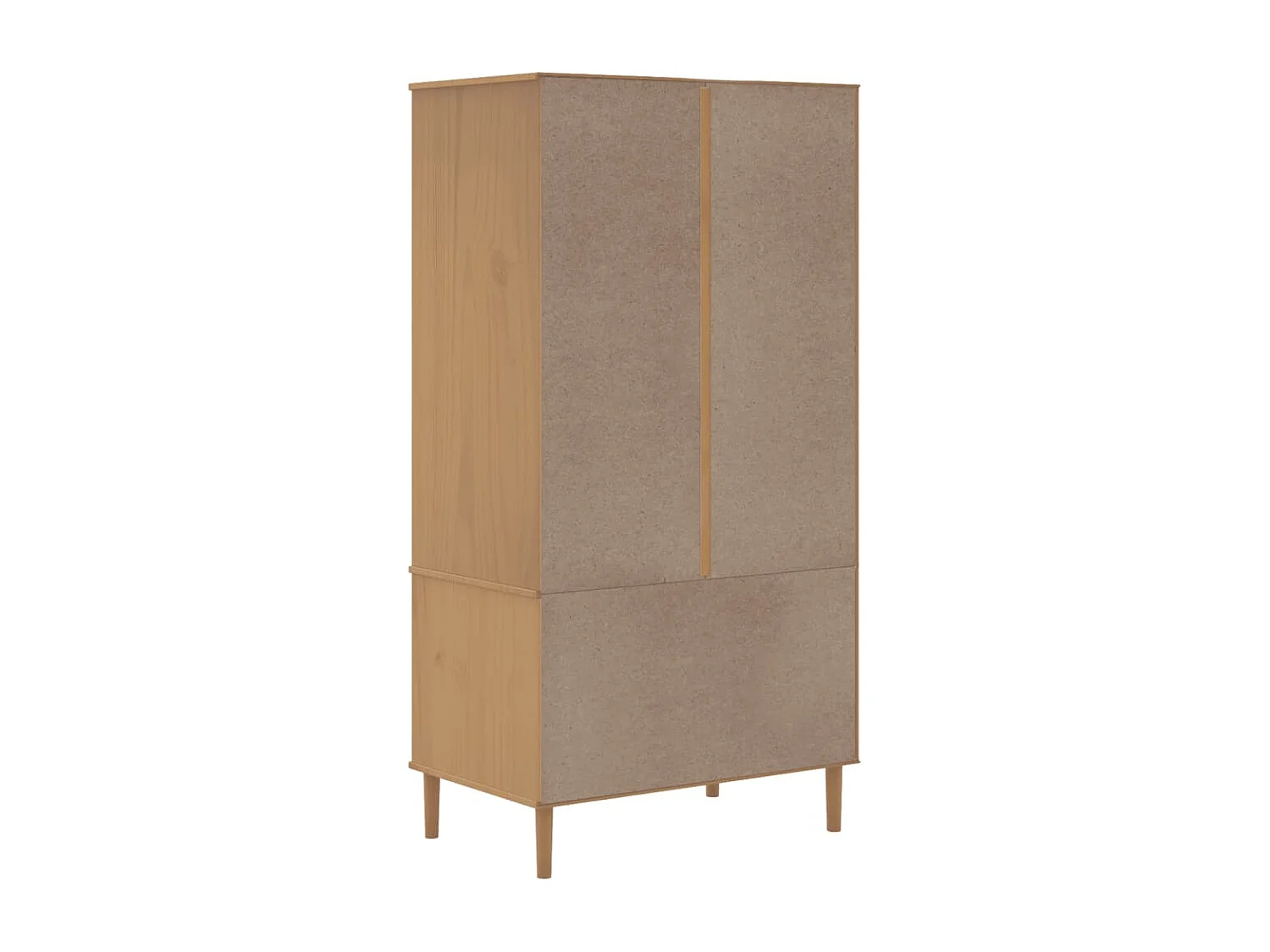 Kleiderschrank SENJA Rattan-Optik Braun 90x55x175cm Kiefernholz