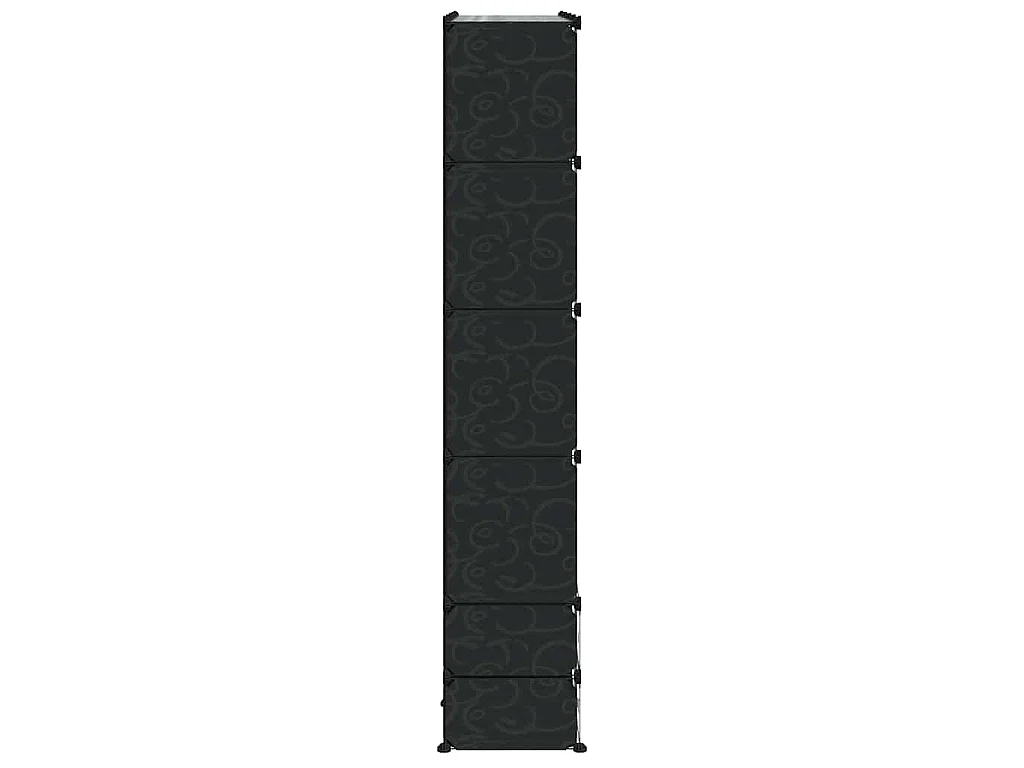 Armadietto Modulare 18 Scomparti Nero e Bianco 37x146x180,5 cm
