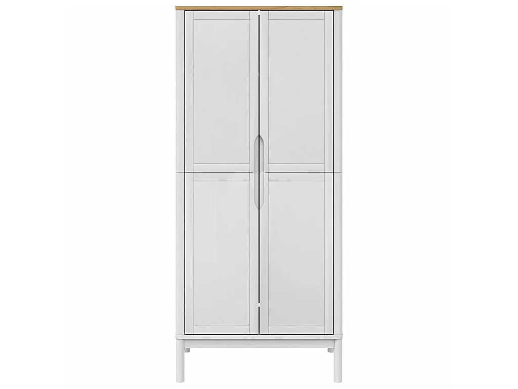 Armadio FLORO Bianco 77x53x171 cm in Legno Massello di Pino