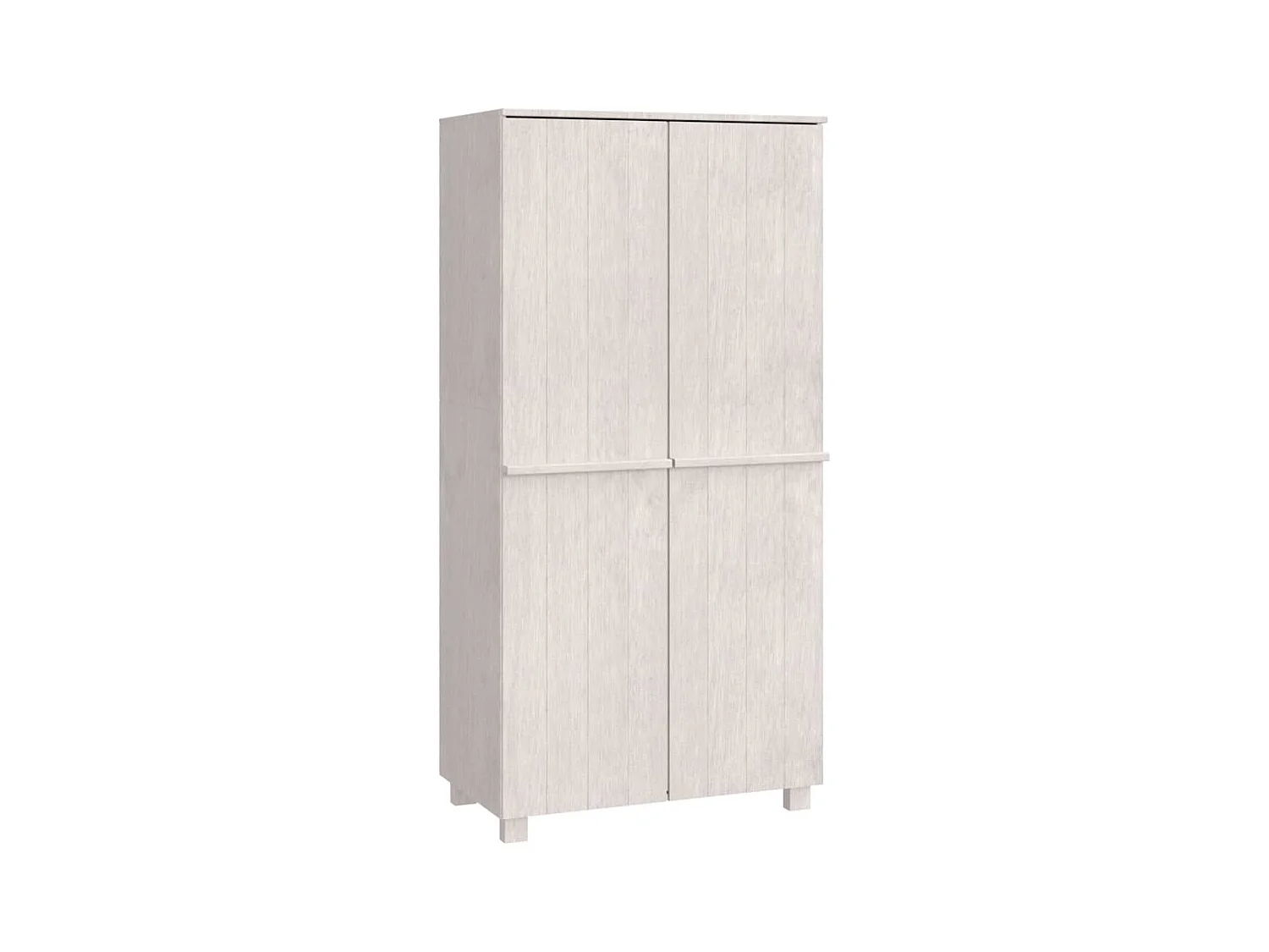 Kleiderschrank HAMAR Weiß 89x50x180 cm Massivholz Kiefer