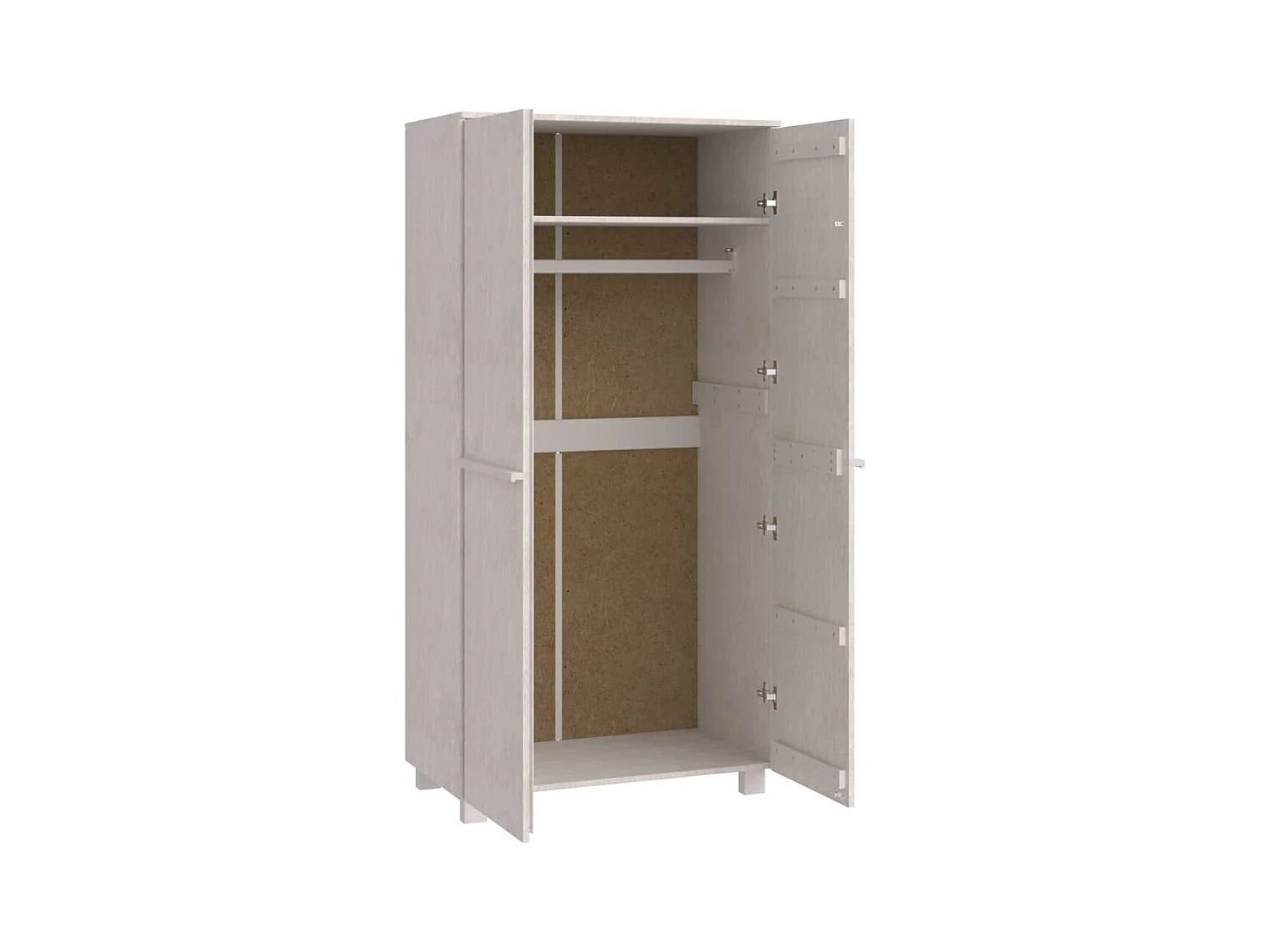Kleiderschrank HAMAR Weiß 89x50x180 cm Massivholz Kiefer