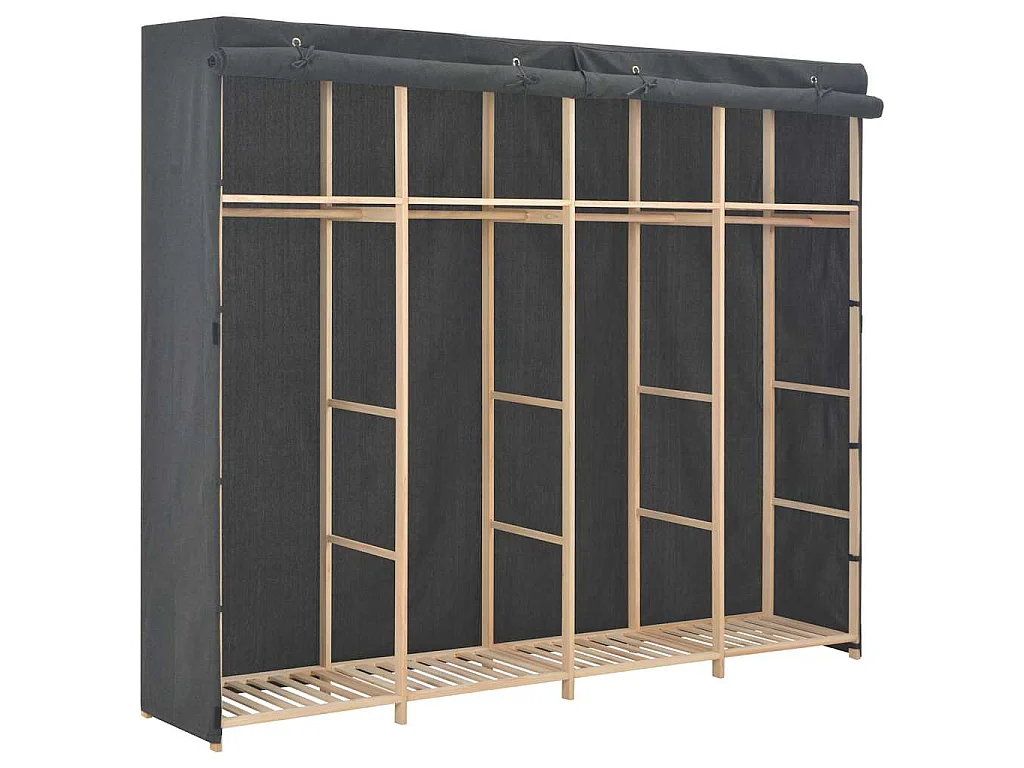 Kledingkast 200x40x170 cm stof grijs