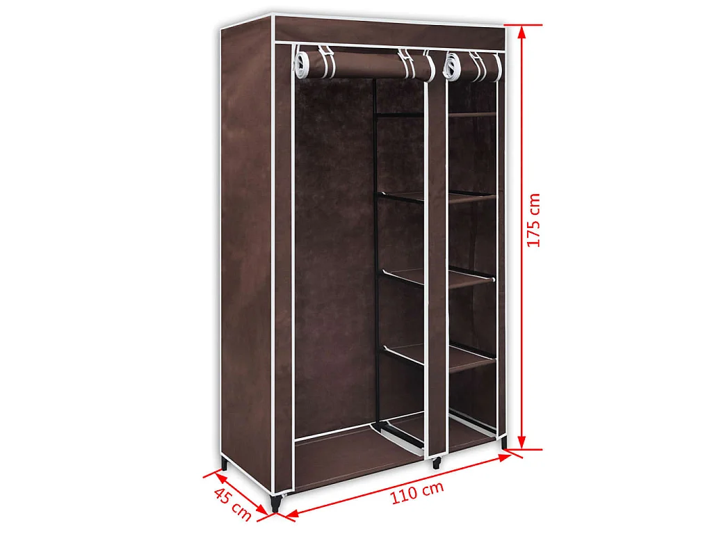 Garde-robe Tissu Marron