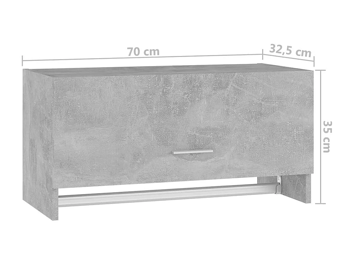 Kledingkast 70x32,5x35 cm bewerkt hout betongrijs