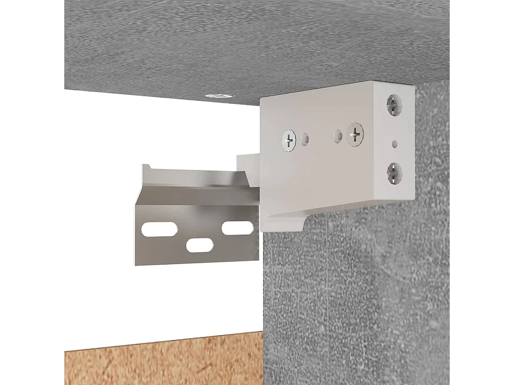 Garde-robe gris béton 70x32,5x35 cm bois d'ingénierie