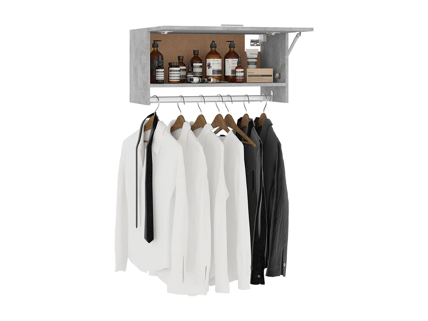 Kleiderschrank Betongrau 70x32,5x35cm Holzwerkstoff