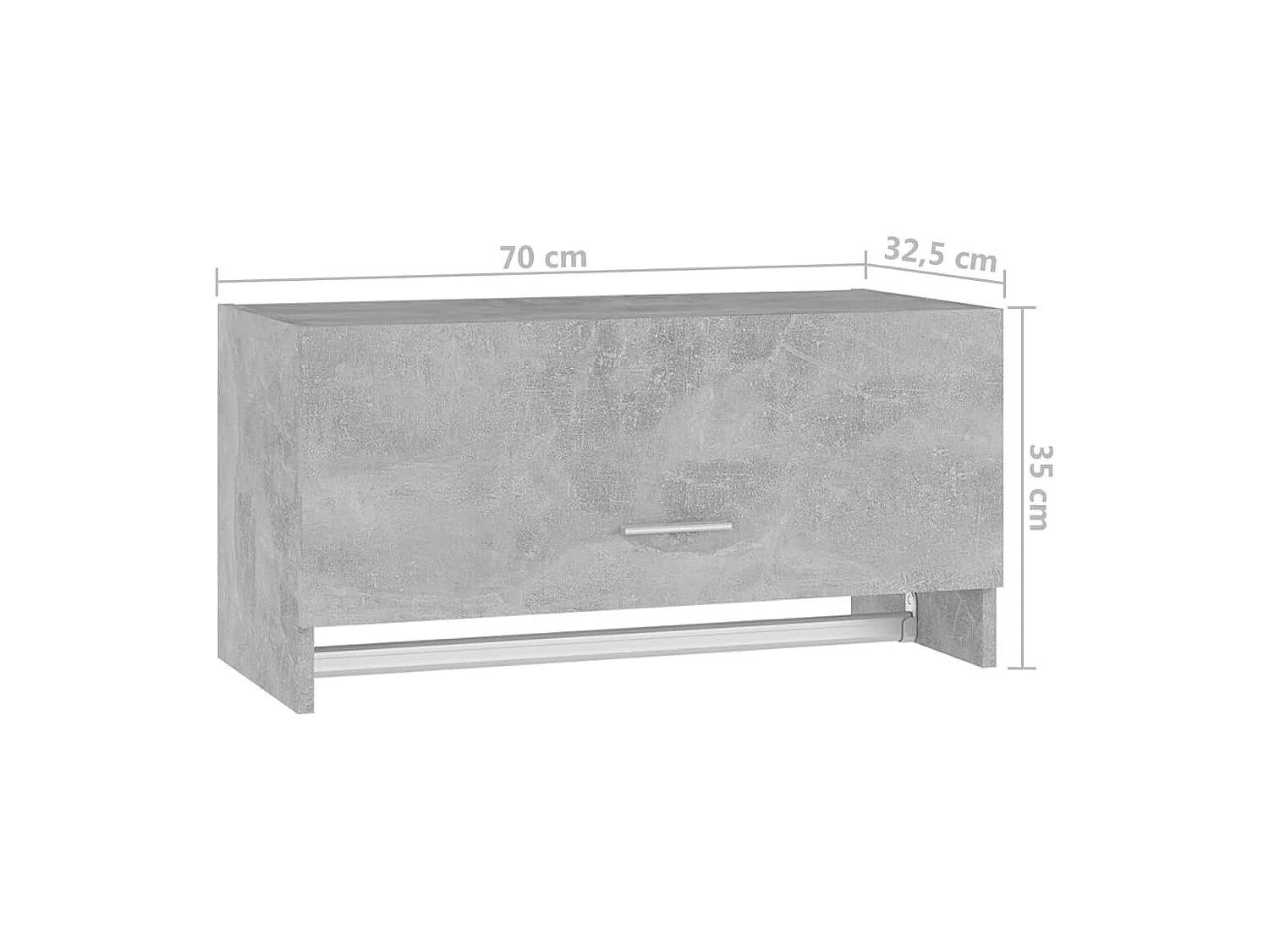 Kleiderschrank Betongrau 70x32,5x35cm Holzwerkstoff