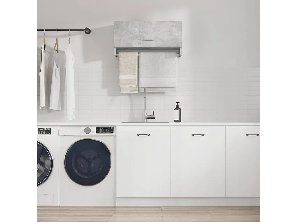 Garde-robe gris béton 70x32,5x35 cm bois d'ingénierie
