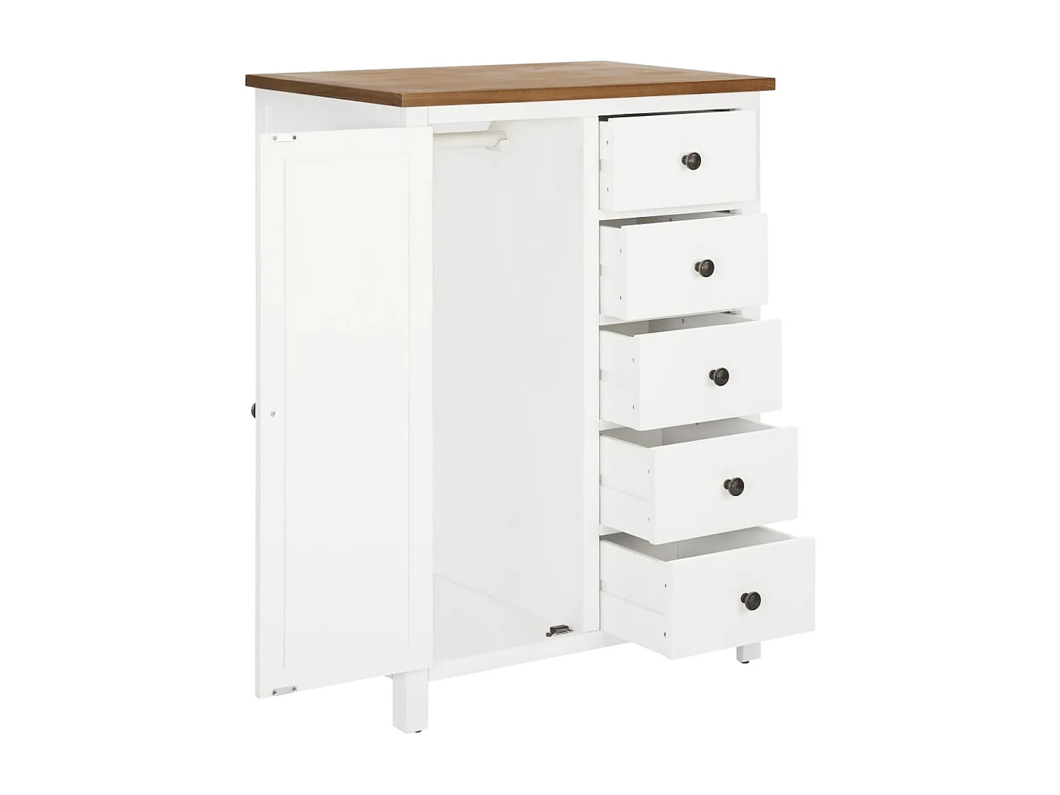 Kledingkast 76x52x105 cm massief eikenhout