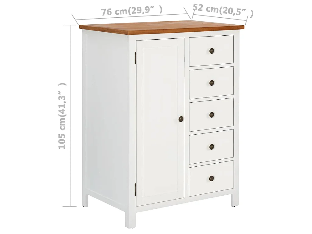 Kledingkast 76x52x105 cm massief eikenhout