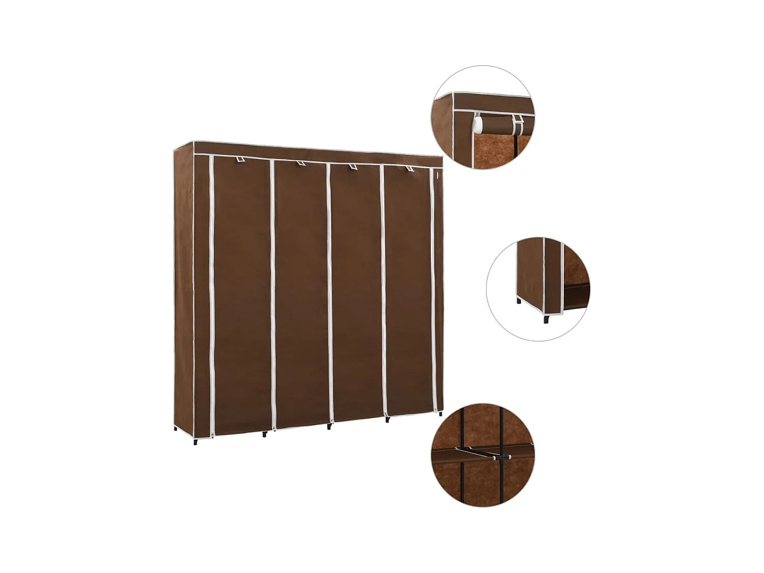 Garde-robe avec 4 compartiments Marron 175x45x170 cm