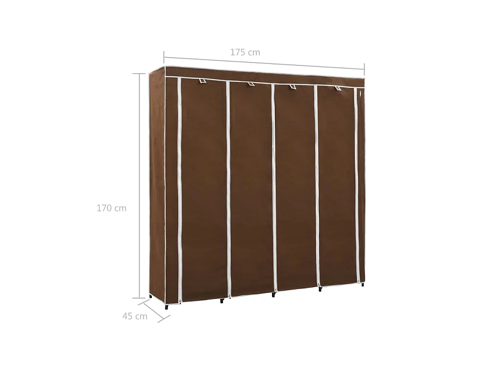 Guardaroba con 4 Scomparti Marrone 175x45x170 cm