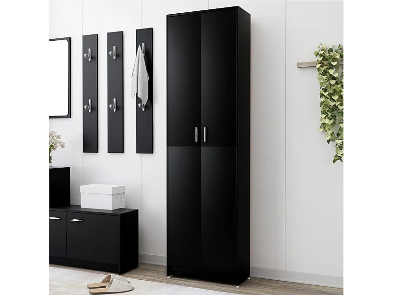 Garde-robe de couloir Noir 55x25x189 cm Bois d'ingénierie